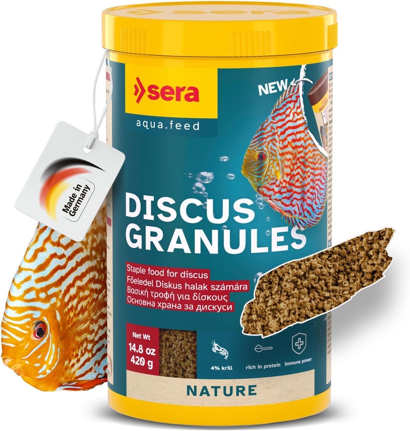 Sera Discus Granules 1000ml (14,8 fl oz) | Main Feed for All Discus & Ornamental Fish | Rich in Aquatic Proteins & Minerals | No Dyes or Preservatives | Boosts Growth - Image 1